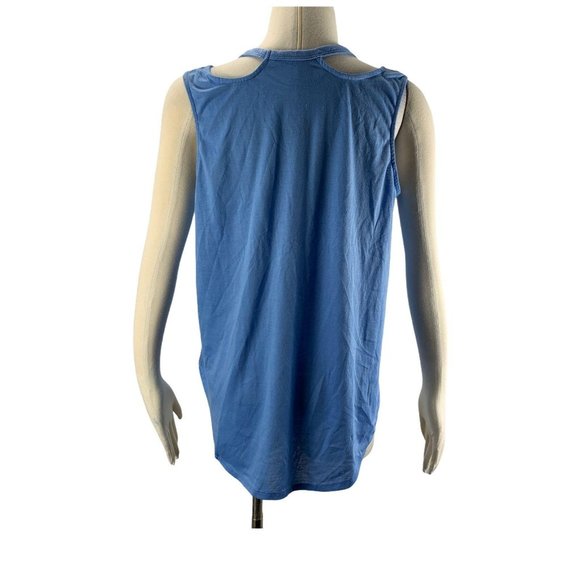 Bobbie Brooks XL Blue Top Cold Shoulder Sleeveless - Picture 3 of 5